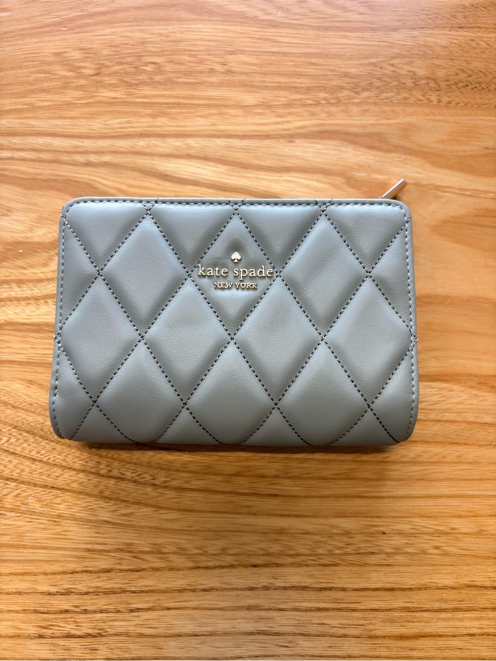 kate spade Quilted Zip Wallet in green